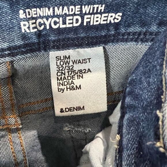 H&M slim low waist denim jeans button up fly size 32/32 - Picture 12 of 15